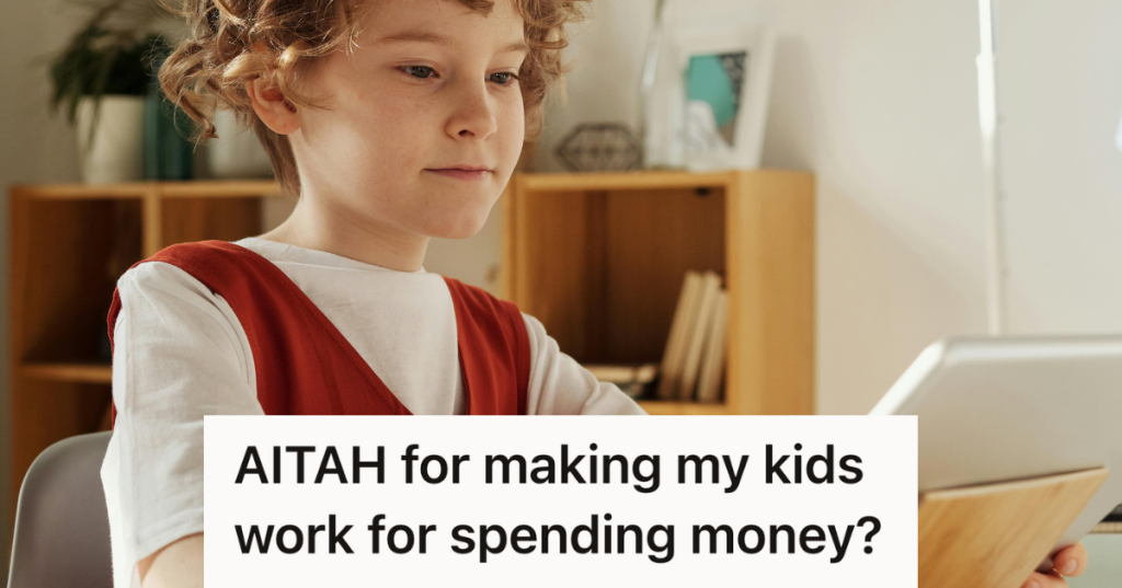 kid looking at her tablet