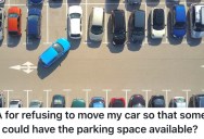 A Driver Wouldn’t Budge While Waiting For A Spot In A Crowded Parking Lot, And Another Driver Bumped Into Them While Trying to Save the Spot For Someone Else