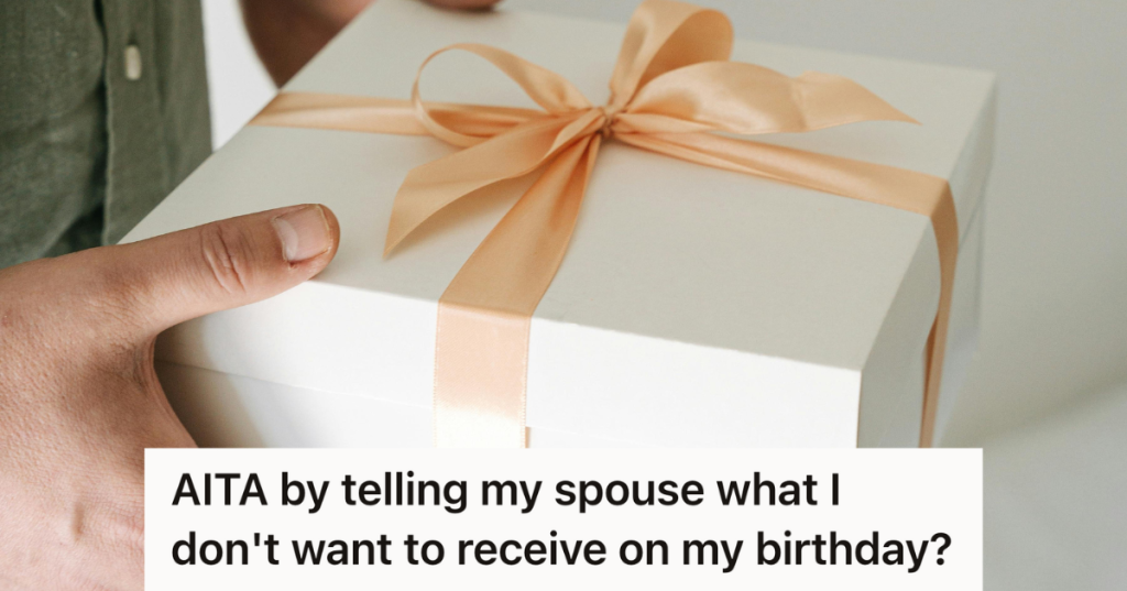 man holding a wrapped present