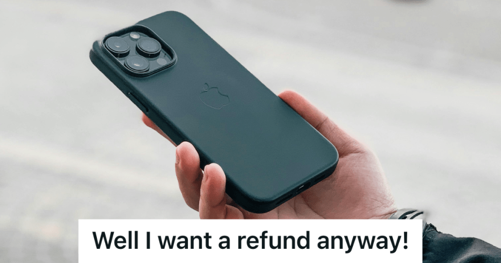 man holding an iphone