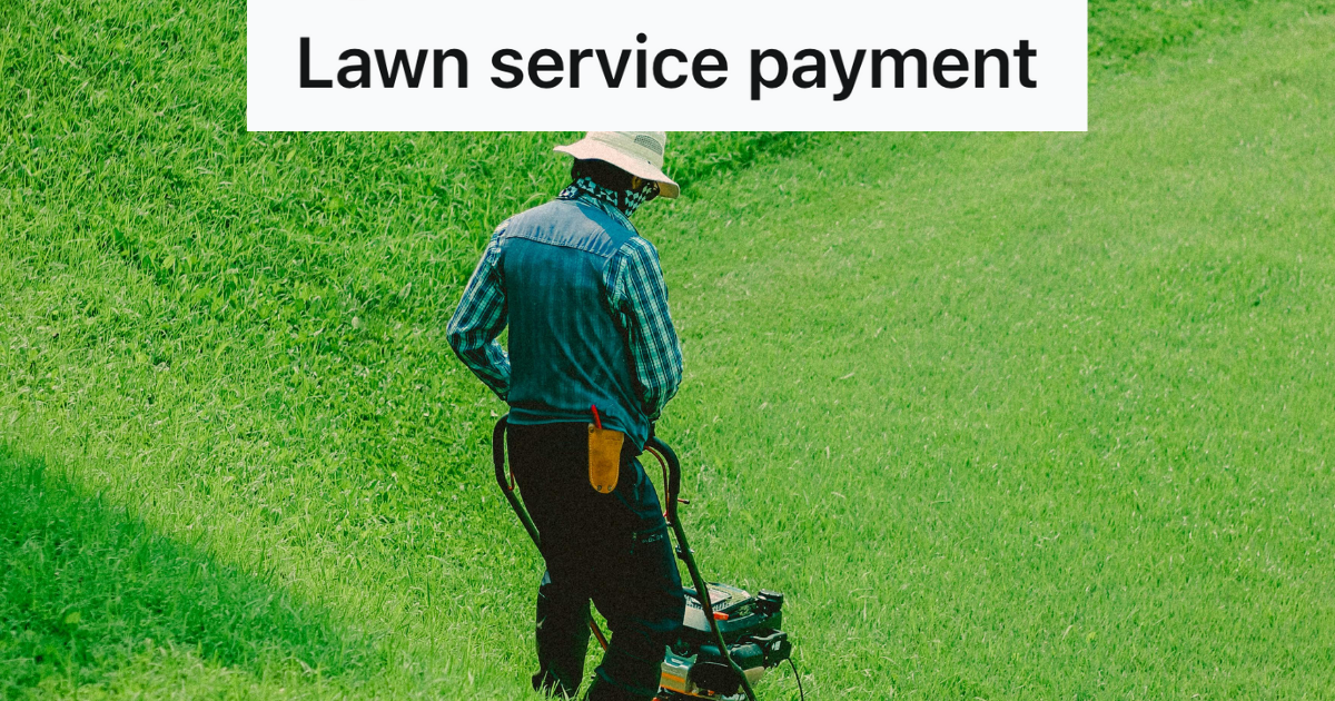 man mowing his lawn