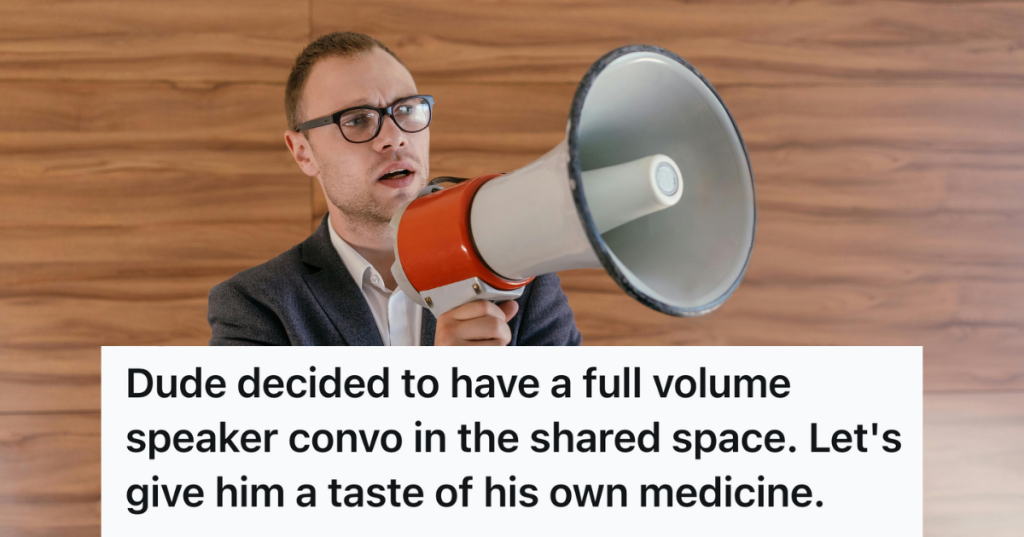 man using a megaphone