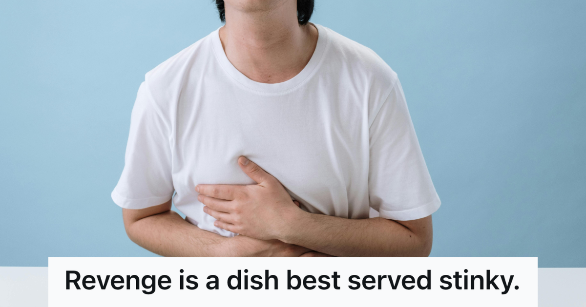 man with upset stomach