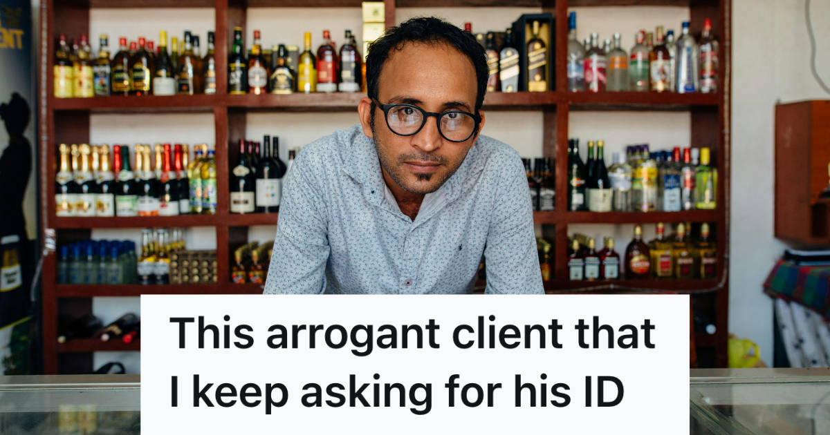 man working at a liqour store