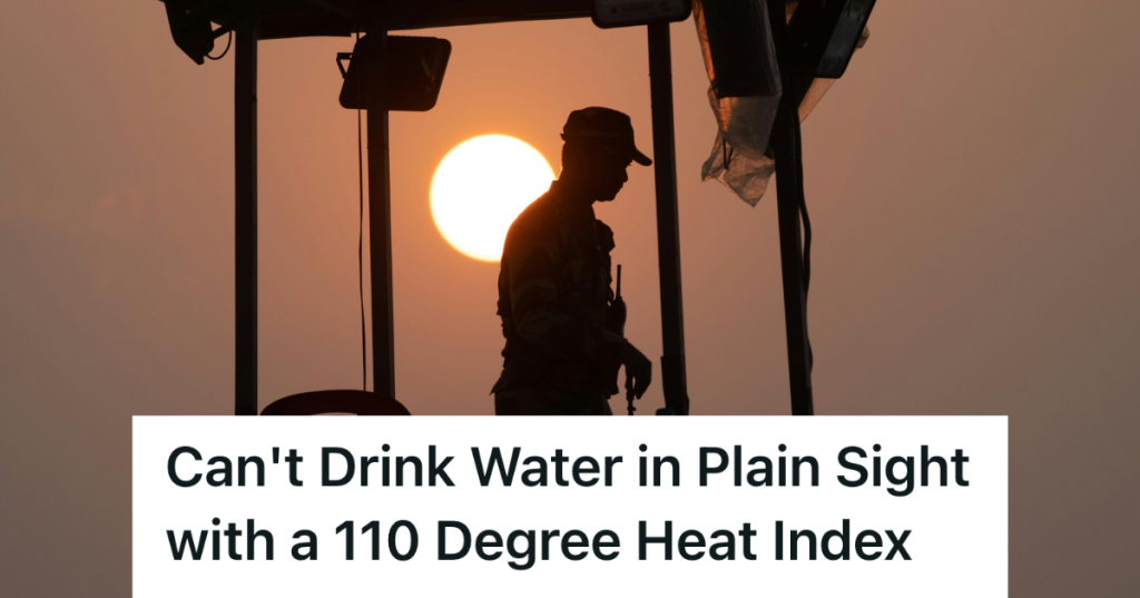 military guard in hot weather