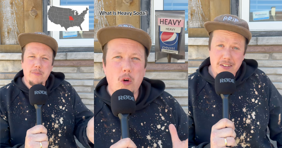 man talking about soda