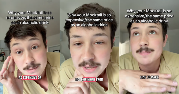 man talking about mocktails