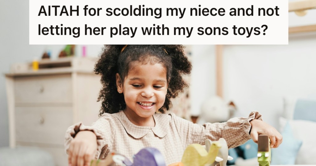 Young girl playing with toys