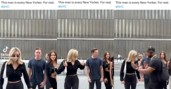 people standing on a sidewalk