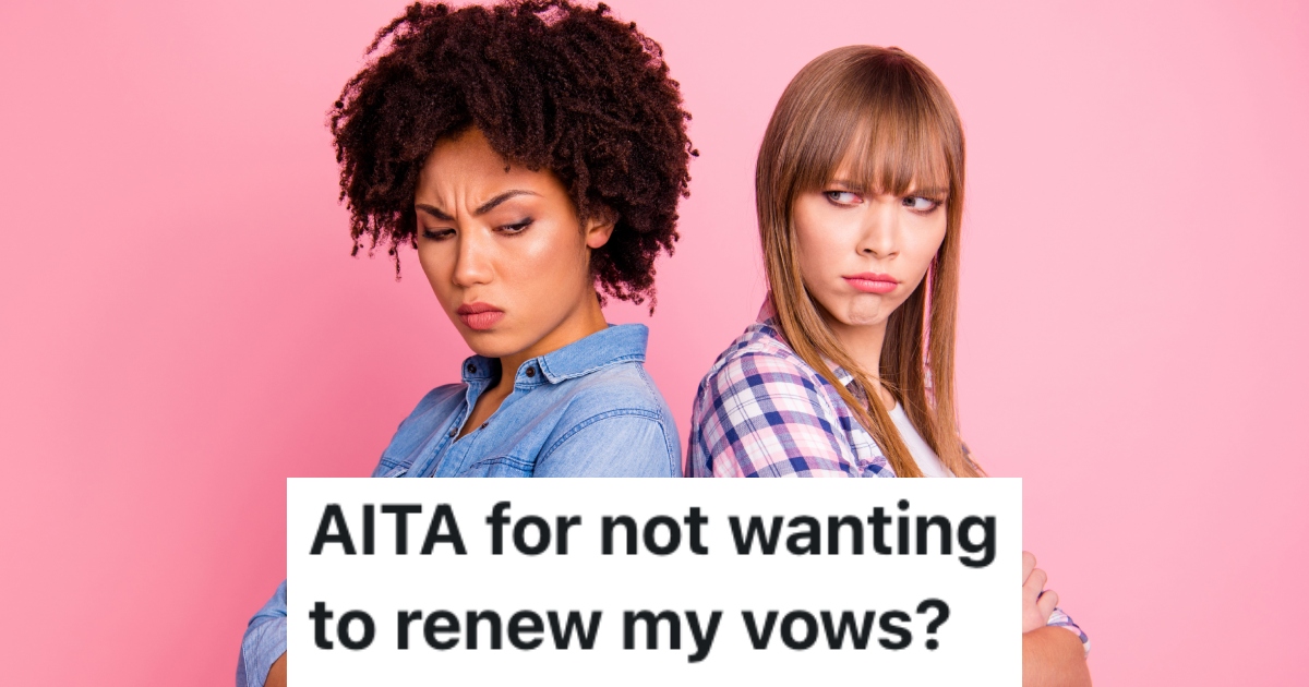 Married Womans Wife Wants To Renew Their Wedding Vows, But She Doesnt Think Its A Good Idea Because They Havent Been On The Same Page For A Long Time two women ignoring each other