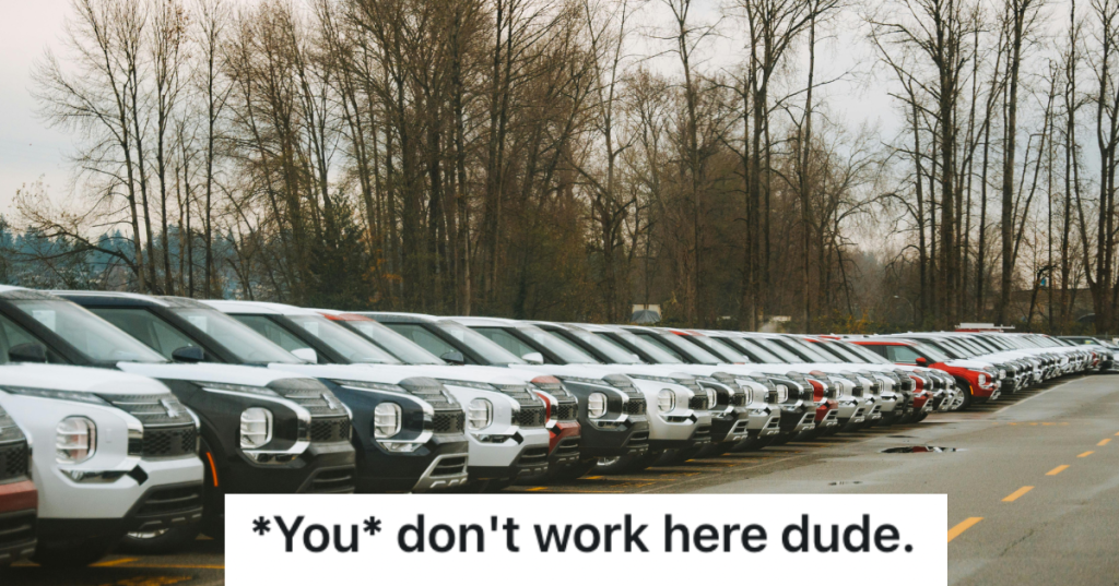 Cars lined up in a parking lot.