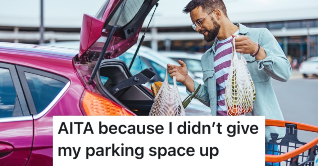 man putting groceries into his car