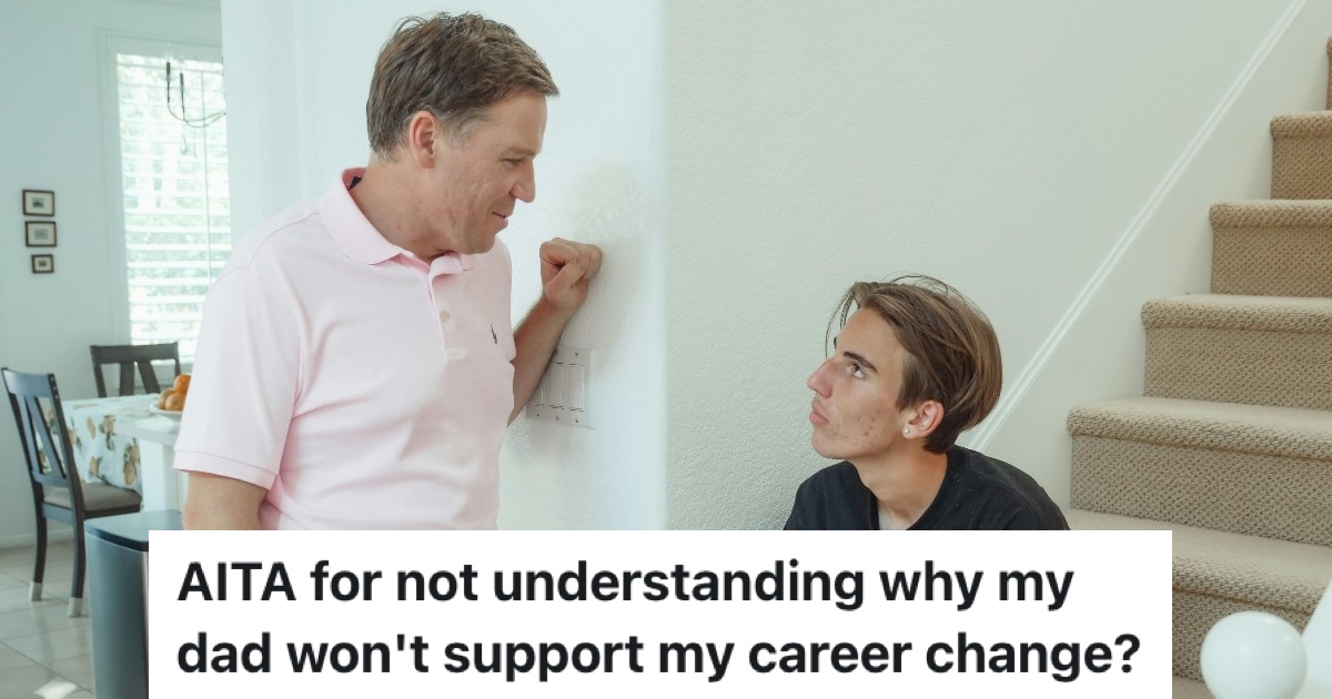 man talking to his teen son