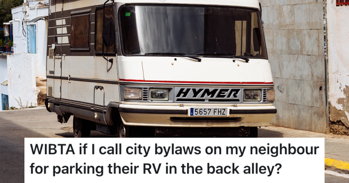 rv parked in an alley