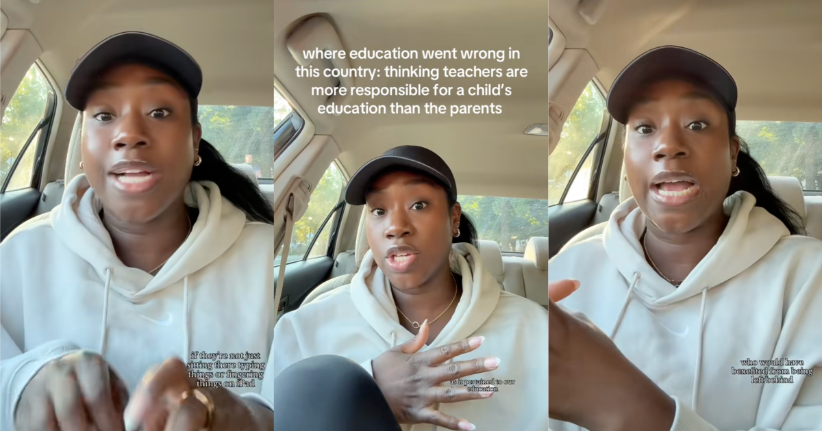 woman talking about education