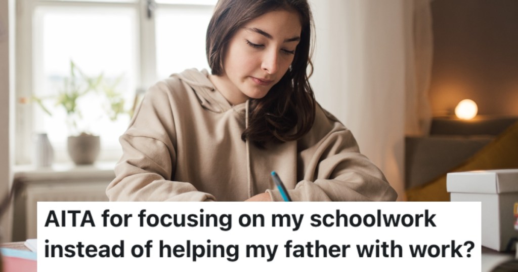 young girl studying for school