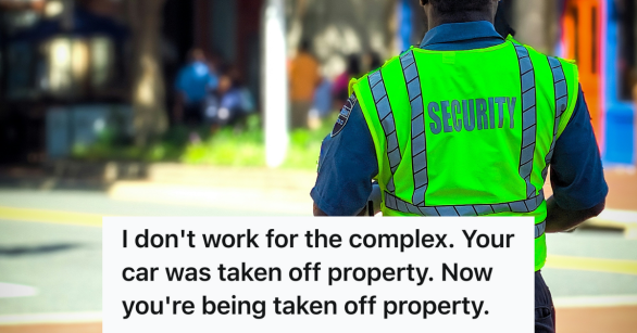 security guard wearing a neon vest