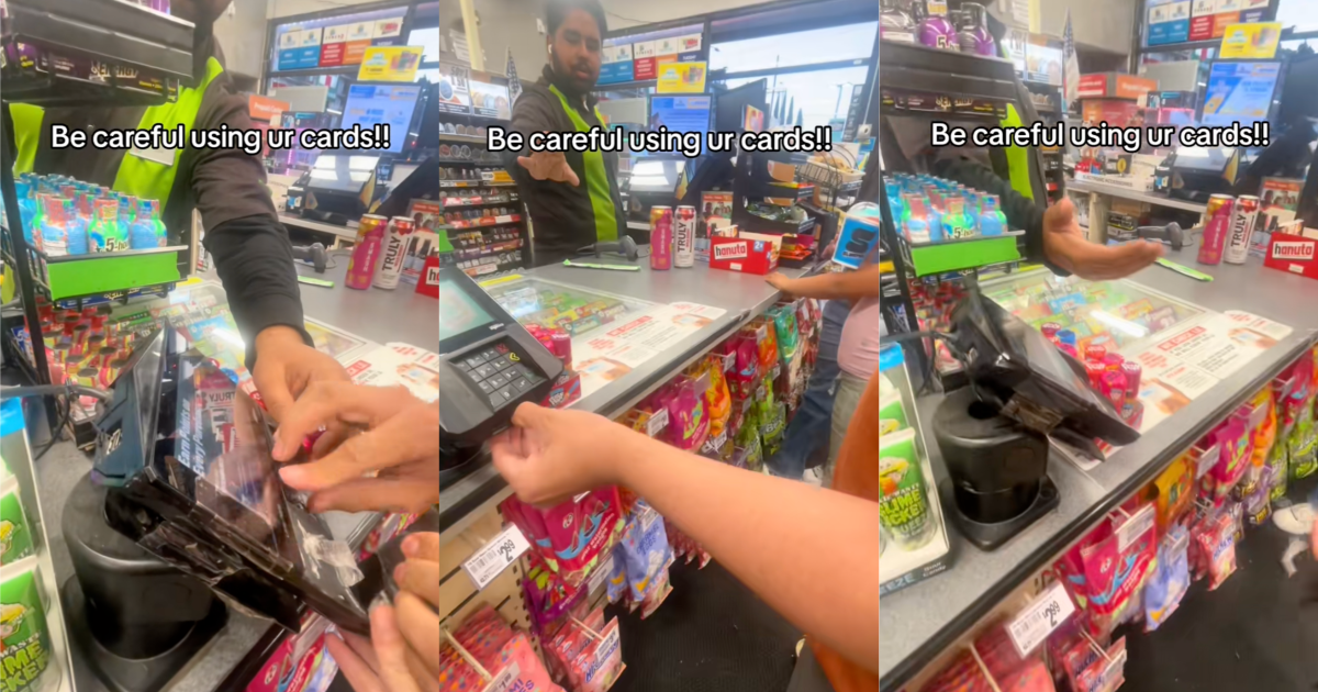 man in a gas station