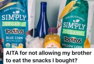 Teen Refuses To Share Her Snacks With Her Little Brother Who Eats Everything In Sight, But Her Aunt Says She’s Being Selfish