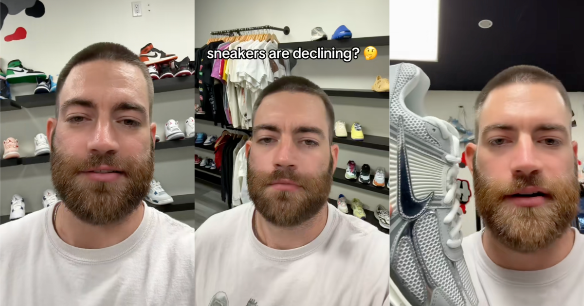 man talking about sneakers