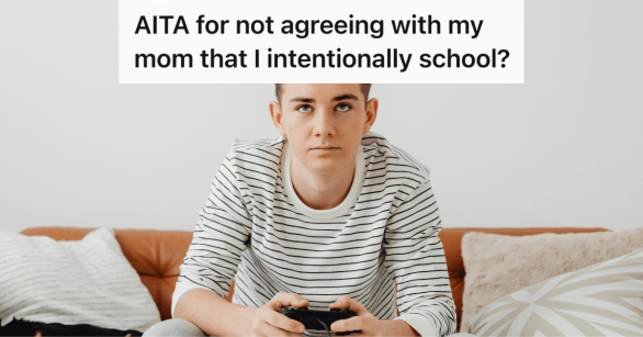 teenage boy sitting on couch playing video games