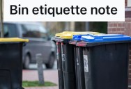 Woman In An Apartment Complex With Shared Bins Has Been Throwing Trash Without Crushing Them, So One Neighbor Left Her An Embarrassing Note For All Residents To See