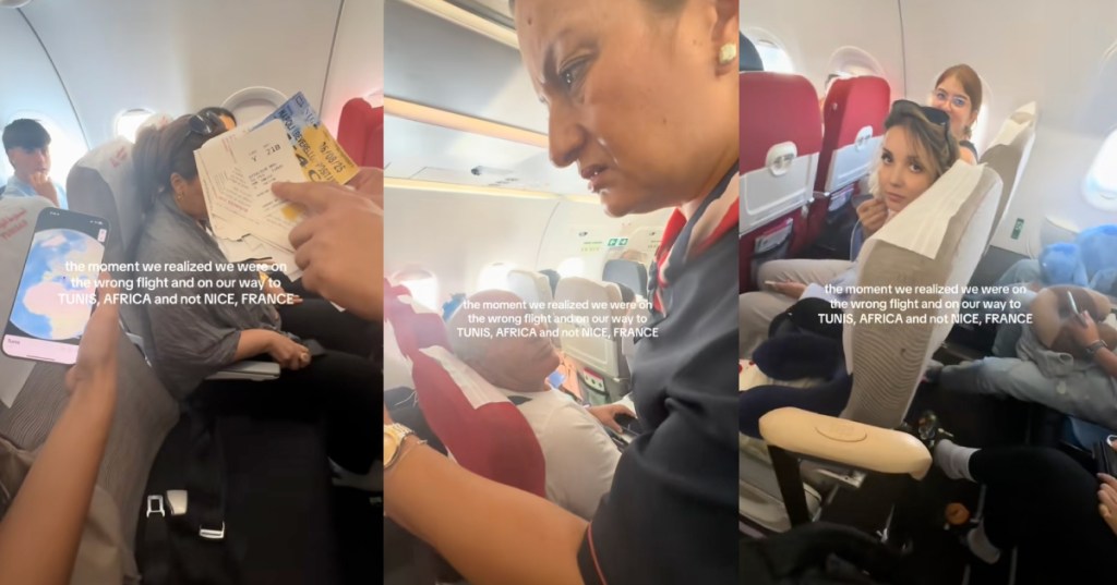 woman getting on a plane