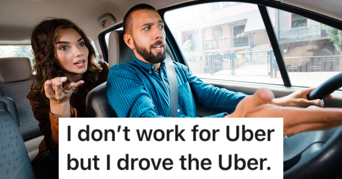 man driving an uber