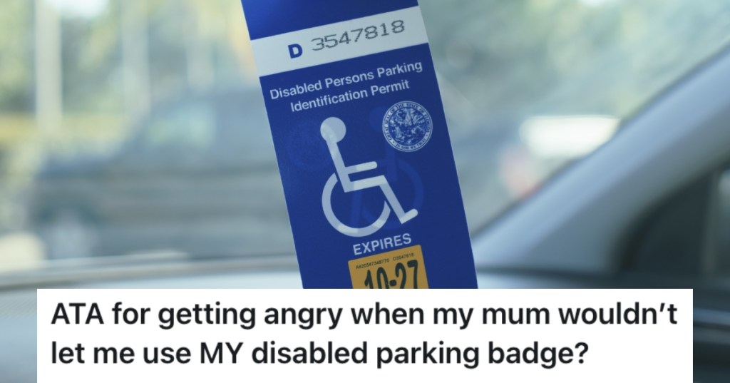 handicapped placard in a car