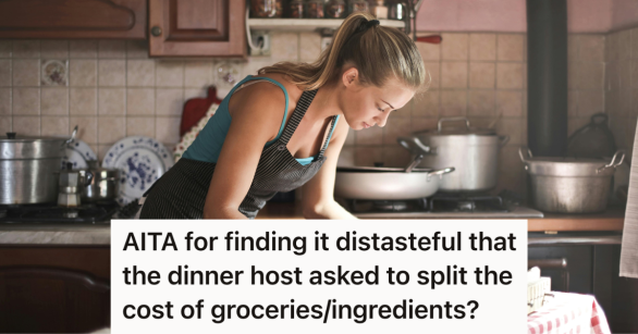 woman cooking in a messy kitchen