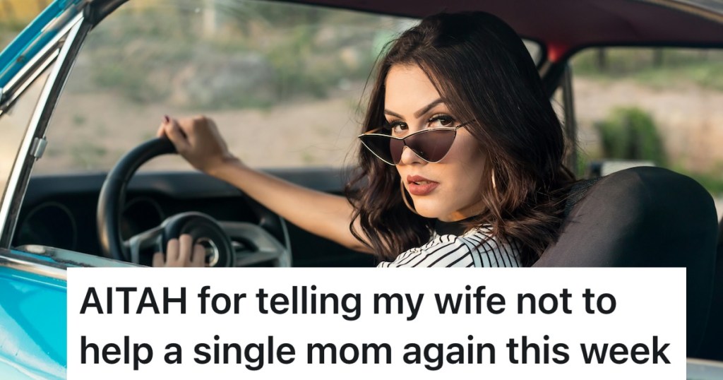 woman in sunglasses looking out car window while driving