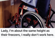 Woman In A Wheelchair Was Playing On Her Phone At The Grocery Store, So A Rude Stranger Accused Her Of Being A Lazy Employee And Tried To Grab Her Chair