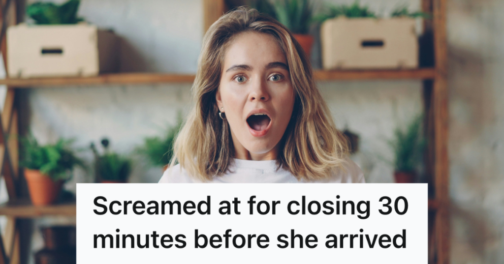 woman surprised in a plant shop