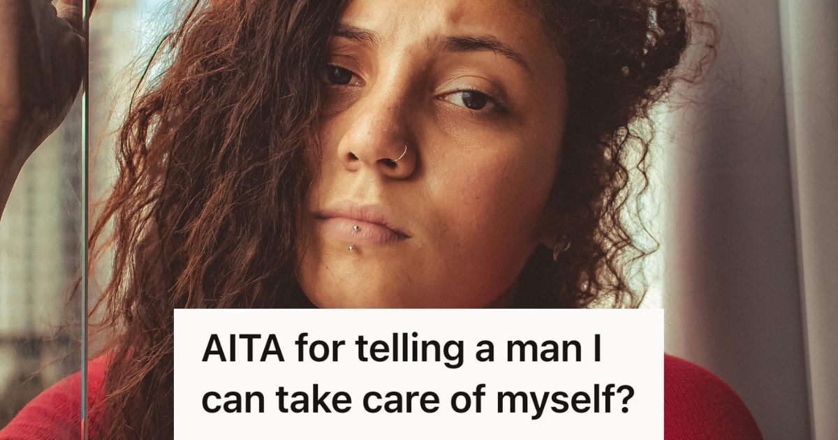 woman wearing a red striped shirt