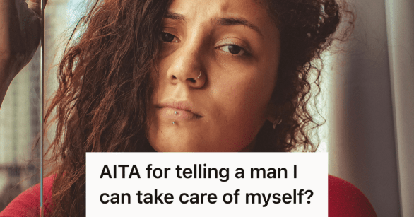 woman wearing a red striped shirt