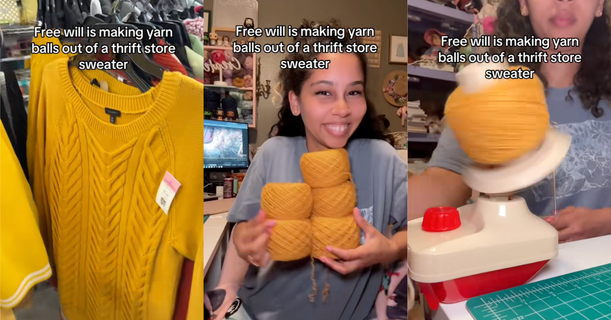 woman with balls of yarn