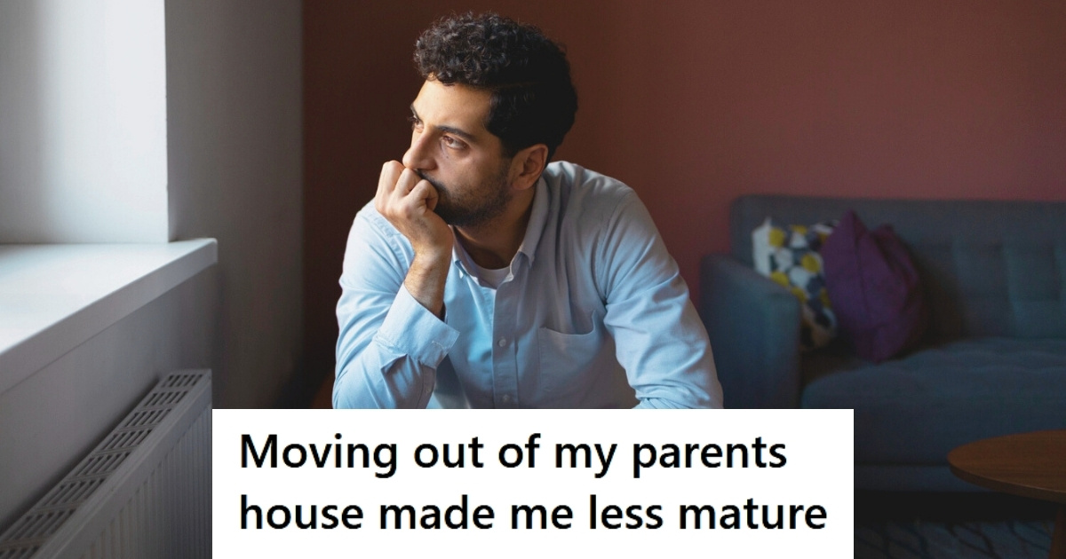 Man sitting indoors thinking