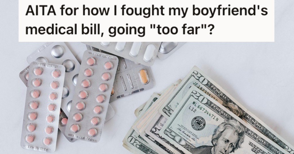 Blister packs of medication beside twenty dollar bills