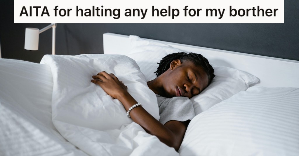 A man sleeping in bed