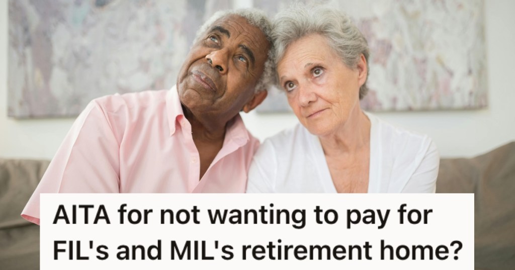 An elderly couple on a couch