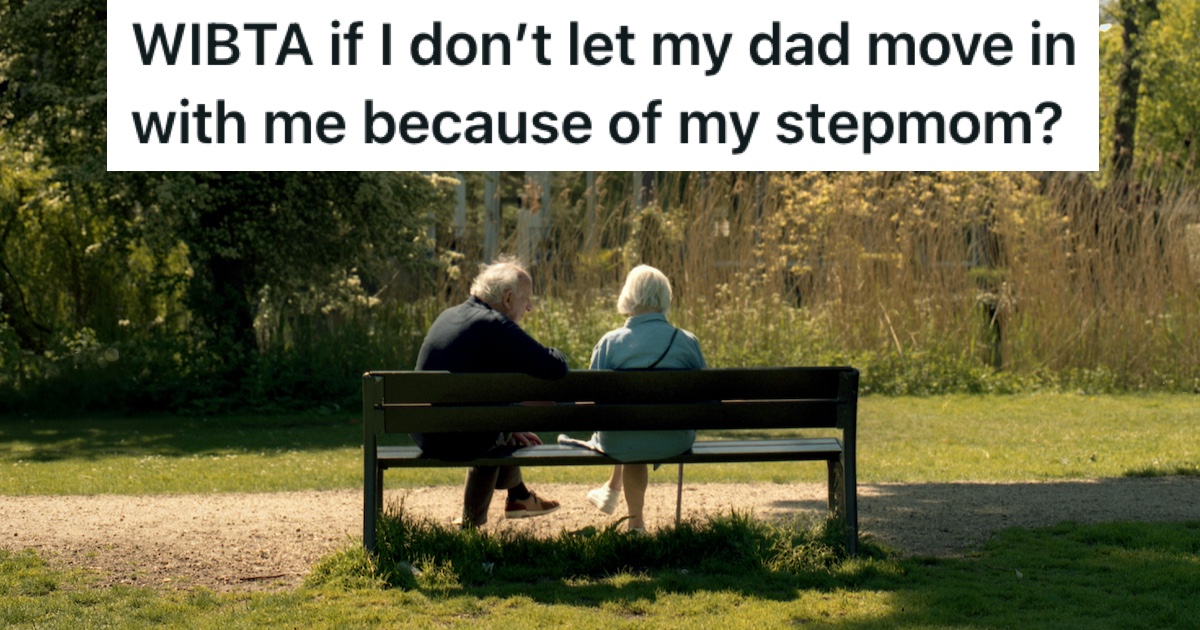 An elderly couple on a bench