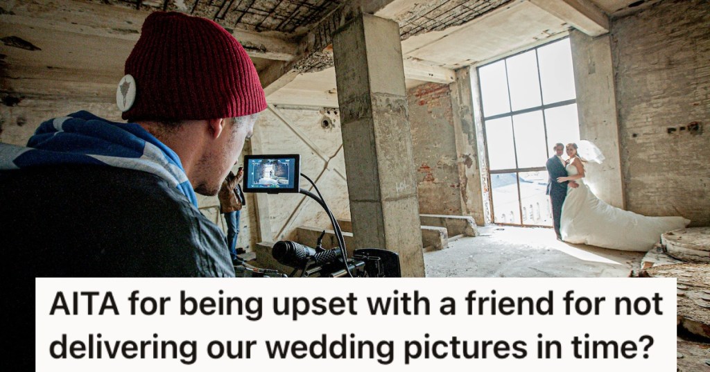 A wedding photographer at work