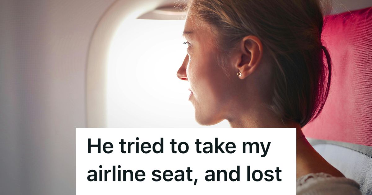 Woman looking out the airplane window