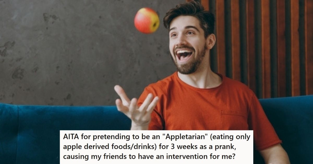 Man with an apple