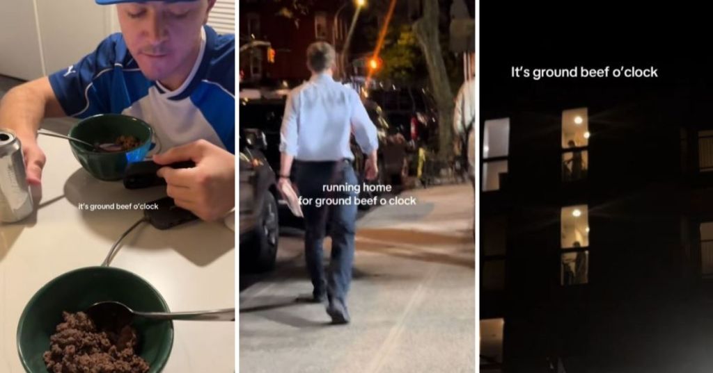 Men with ground beef