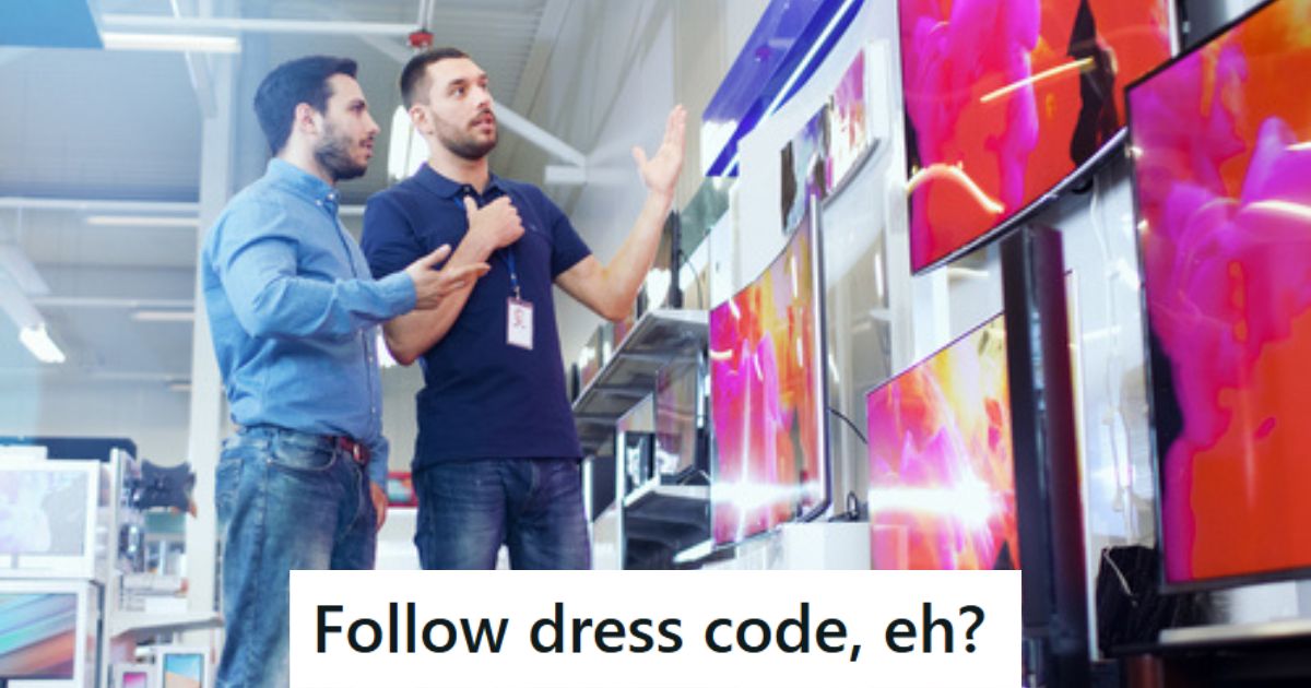 Best Buy Worker with Customer