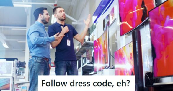 Best Buy Worker with Customer