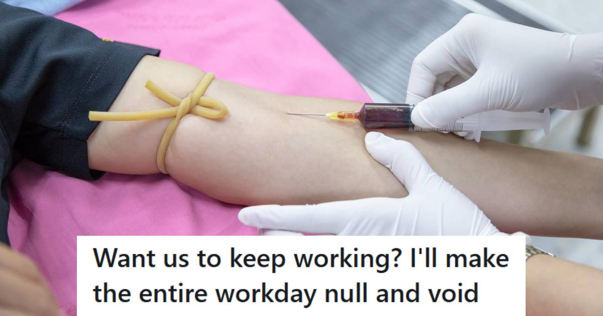 Person sitting in a chair already prepared to give blood at a drive