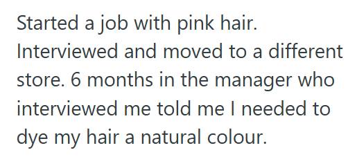 Blue Hair 2 GameStop Manager Was Ordered To Get Rid Of Her Blue Hair Despite Positive Customer Feedback, So She Rotated Through Three Natural Colored Wigs