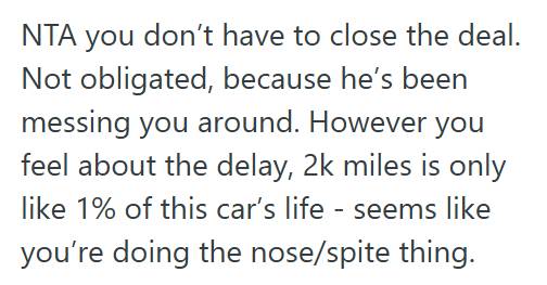 Camry 3 Man Agreed To Buy A Car From His Brother’s Friend At A “Family Discount,” But After Delays And Extra Miles On The Vehicle, He Wants To Back Out